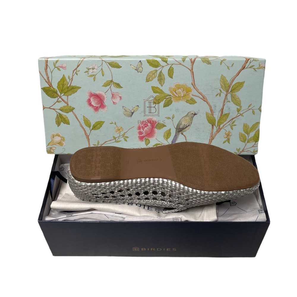 "SPECIAL PRICE " Birdies The Starling Woven Loafers SILVER - Picture 2 of 7